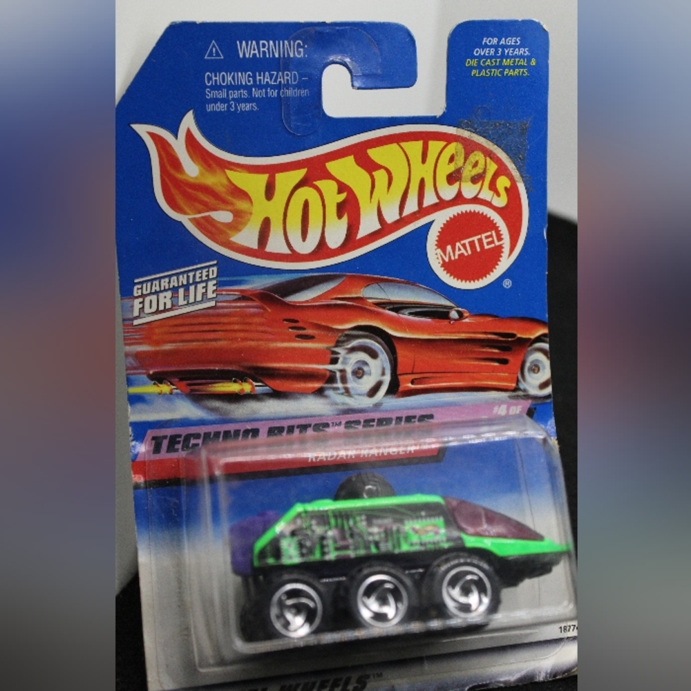 1998 Hot Wheels #692 Techno Bits Series 4/4 RADAR RANGER Lime Blk Radar w/RZR Sp